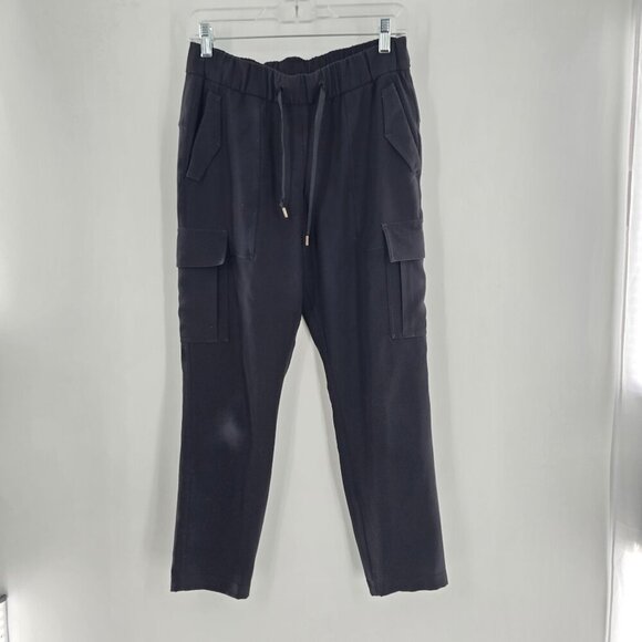 LULULEMON Black pants‎ 6 Ready Set Cargo Pant drawstring big pockets athletic - Picture 1 of 6